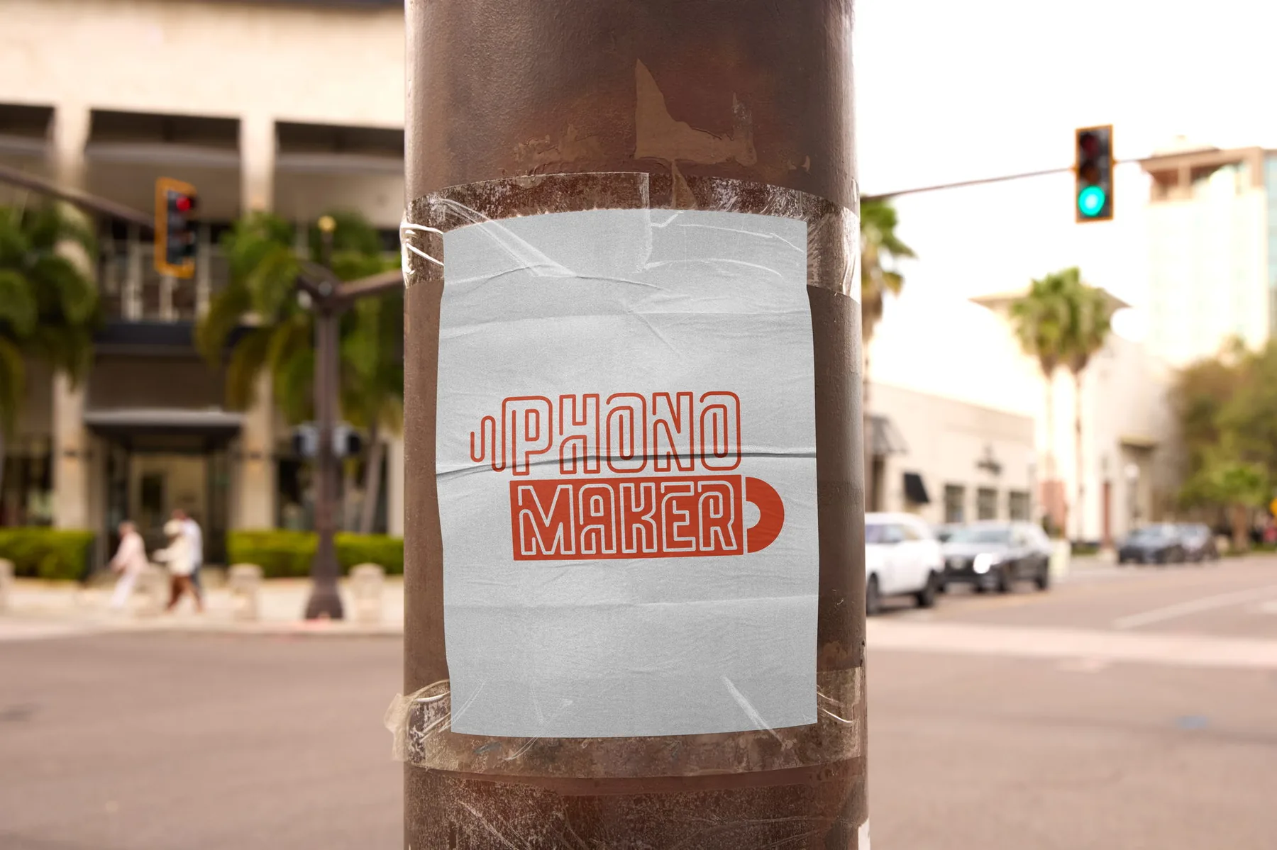 Tract A5 Phonomaker affiché en extérieur